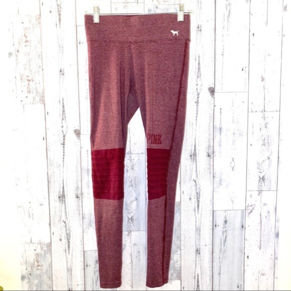 VS PINK moto style leggings maroon XS yoga pants